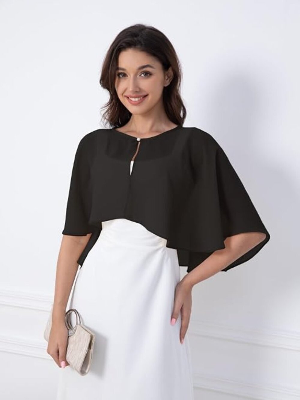 Women's Chiffon Shawl Wraps Shrug for Evening Dress Wedding Cape Cover Up 1920s